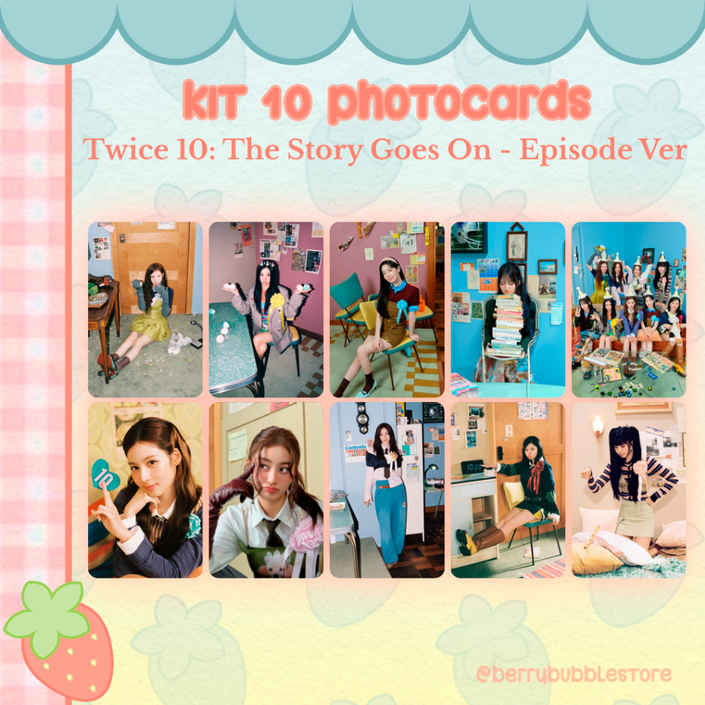 Photocard Twice | 10: The Story Goes On - Episode Ver | Kit 10 Un | Frente e Verso | Holográfico