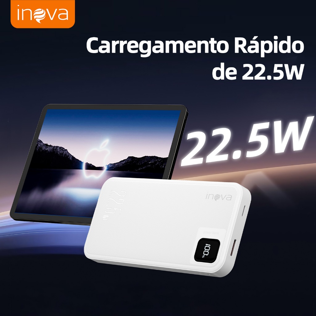 Inova Carregador Power Bank 22,5W Portátil 20000mah/10000mah  Universal carregamento rápido Saida 2 Cabos — foto 2