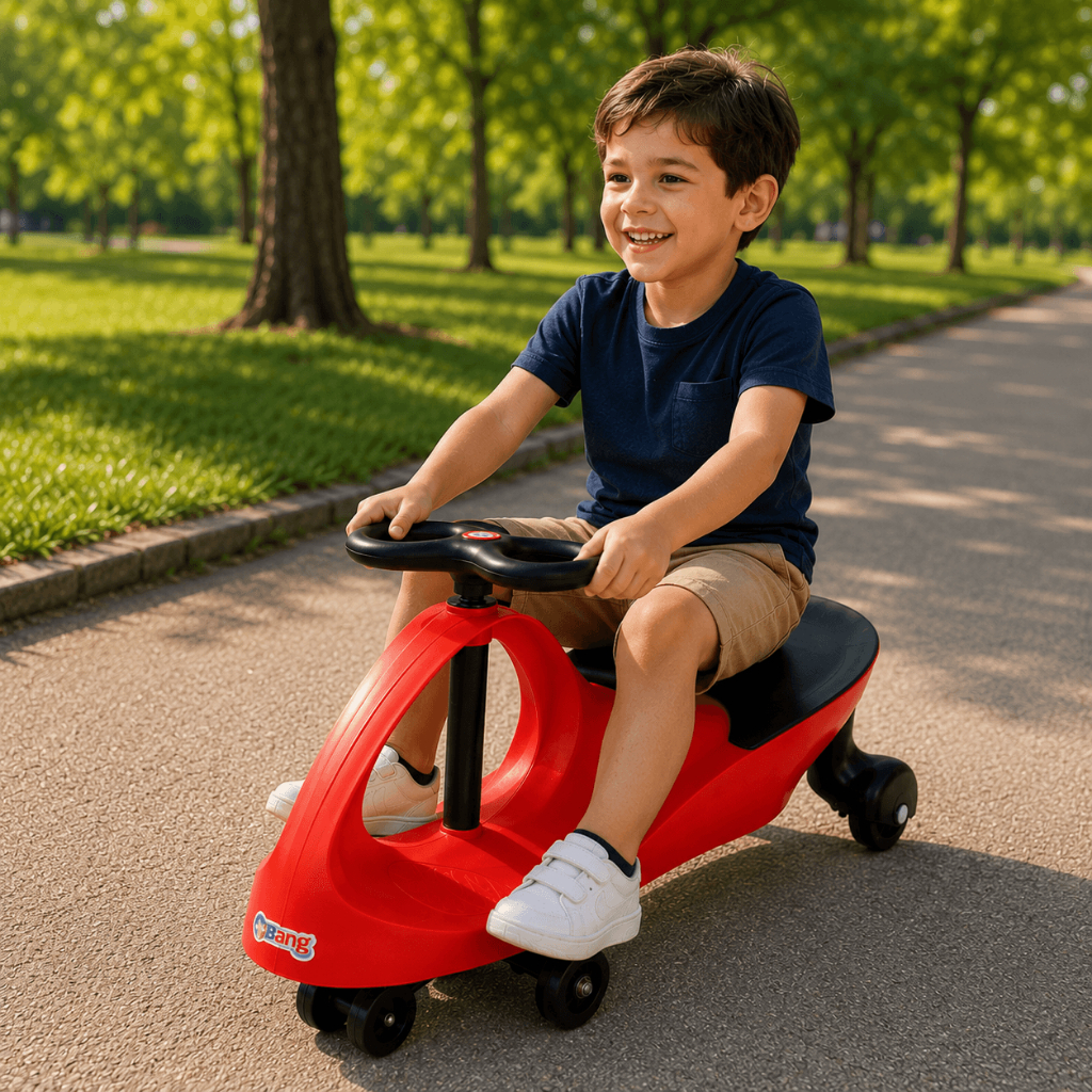 Carrinho Infantil de Rolimã Bang Toys Gira 360 Swing Car Move Vermelho