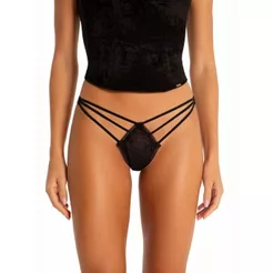 Calcinha String Fio Duplo Velvet com Tule e Veludo Ajustável Sensual Confortável Premium Plié