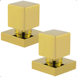 Kit 2 Acabamento Registro Base Deca Padrão 16 Estrias Gaveta Pressão Chuveiro 1/2 ou 3/4 Dourado