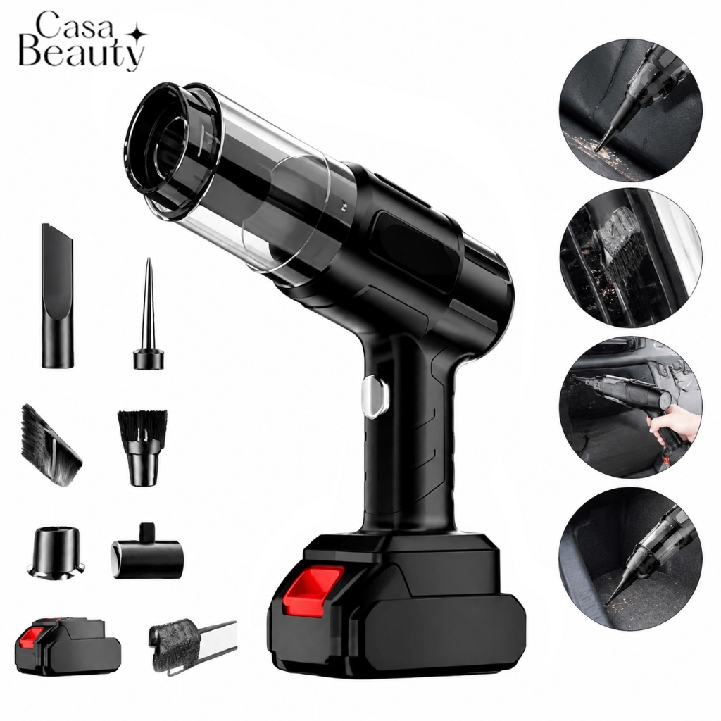 Aspirador de Pó e Soprador Portátil Sem Fio 48V com Bateria Recarregável e 6 Bocais CASA BEAUTY
