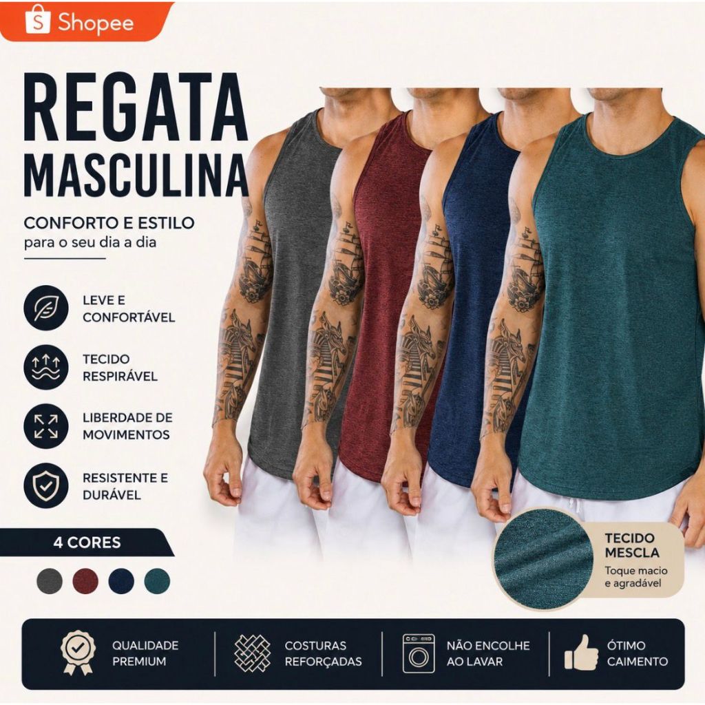 Kit 2 Camisetas Regata Masculina Dry Fit Academia Moda Fitness sem manga malha fria