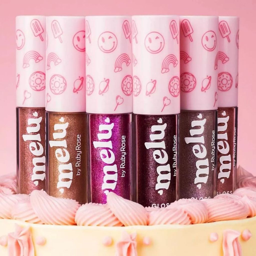 Gloss Labial BROWNIE Com Glitter Melu Ruby Rose