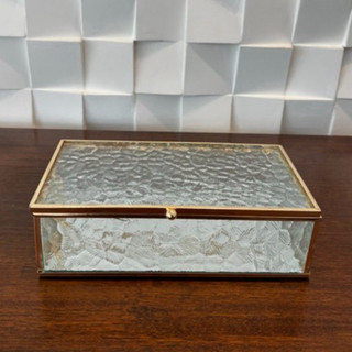caixa decorativa/caixa dourada/caixa de vidro/decoração moderna