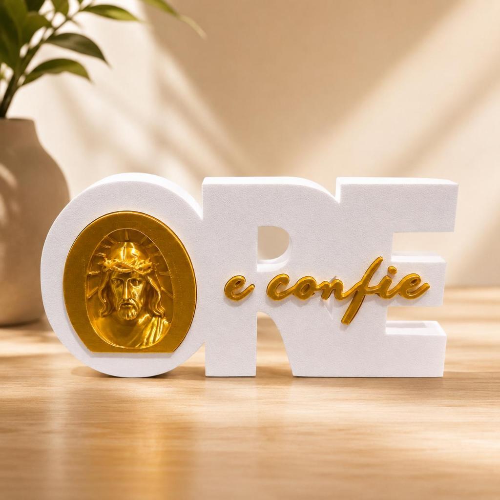 Kit Religioso  Nossa Senhora +  Porta-Vela com as Vela  + Palavra Ore e Confie