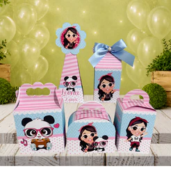 Kit caixinhas Personalizadas Luluca / lembrancinha de festa infantil / DESMONTADO