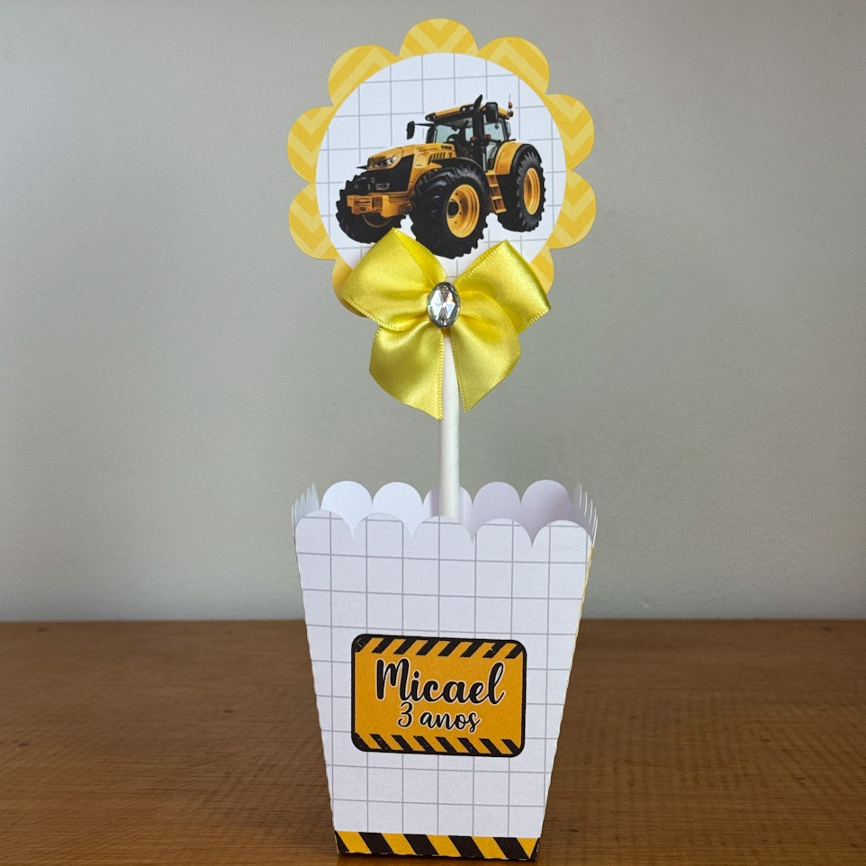 Cachepô  Centro de Mesa Trator Lembrancinhas para Festa Lembrancinhas personalizadas Festa Infantil
