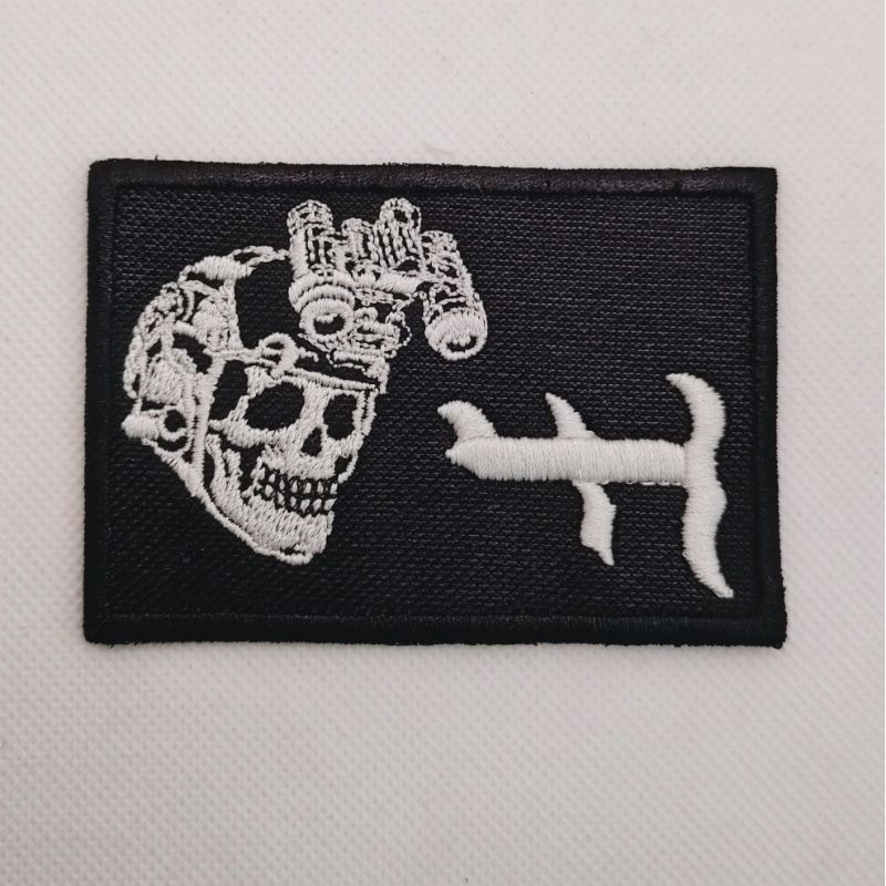 Patch Bordado Tático Caveira Operacional Milsim 9,5x6,5cm | Velcro, Costura ou Termocolante