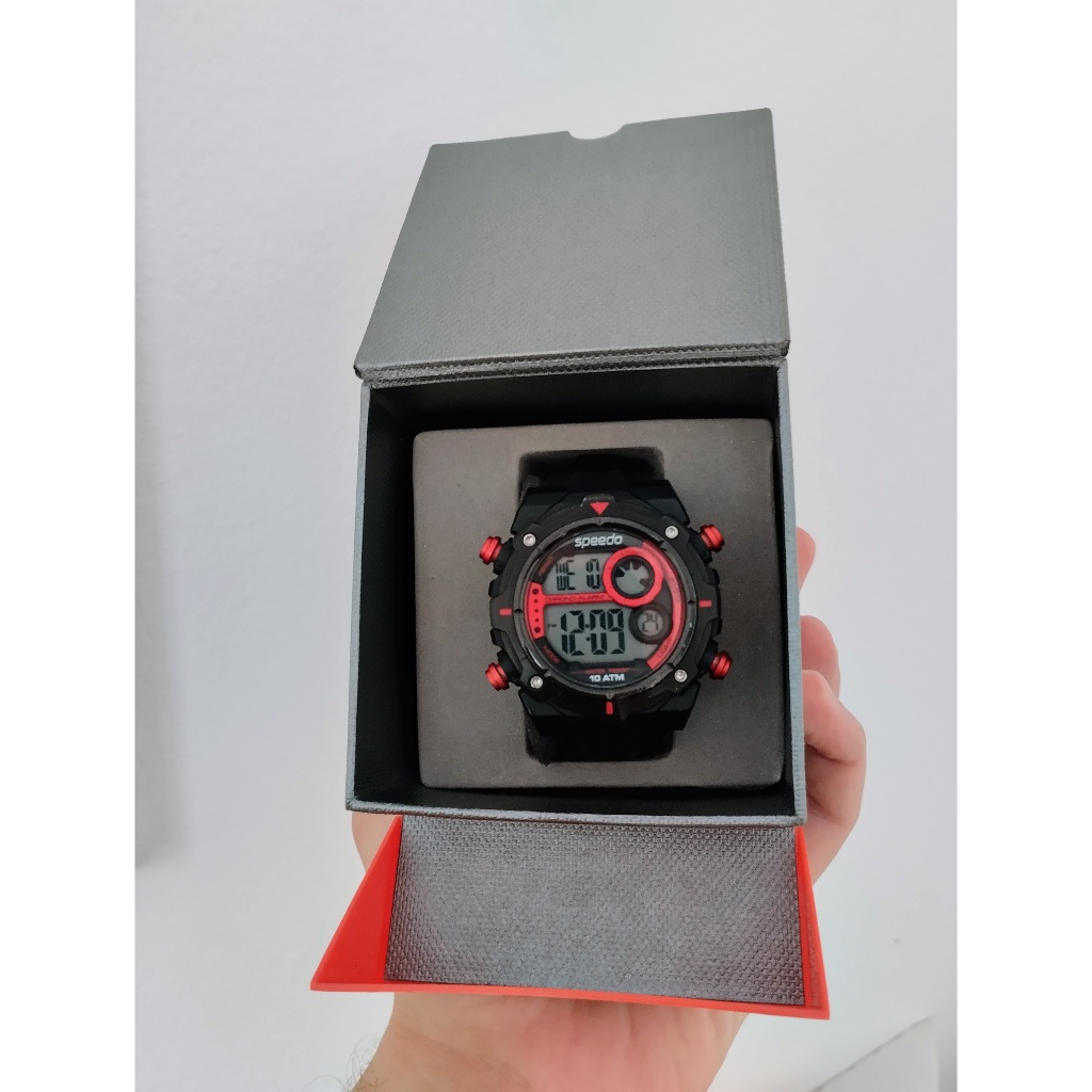 Relógio Speedo Masculino Usado Bateria Nova + 1 Pulseira Extra Caixa Original ⌚