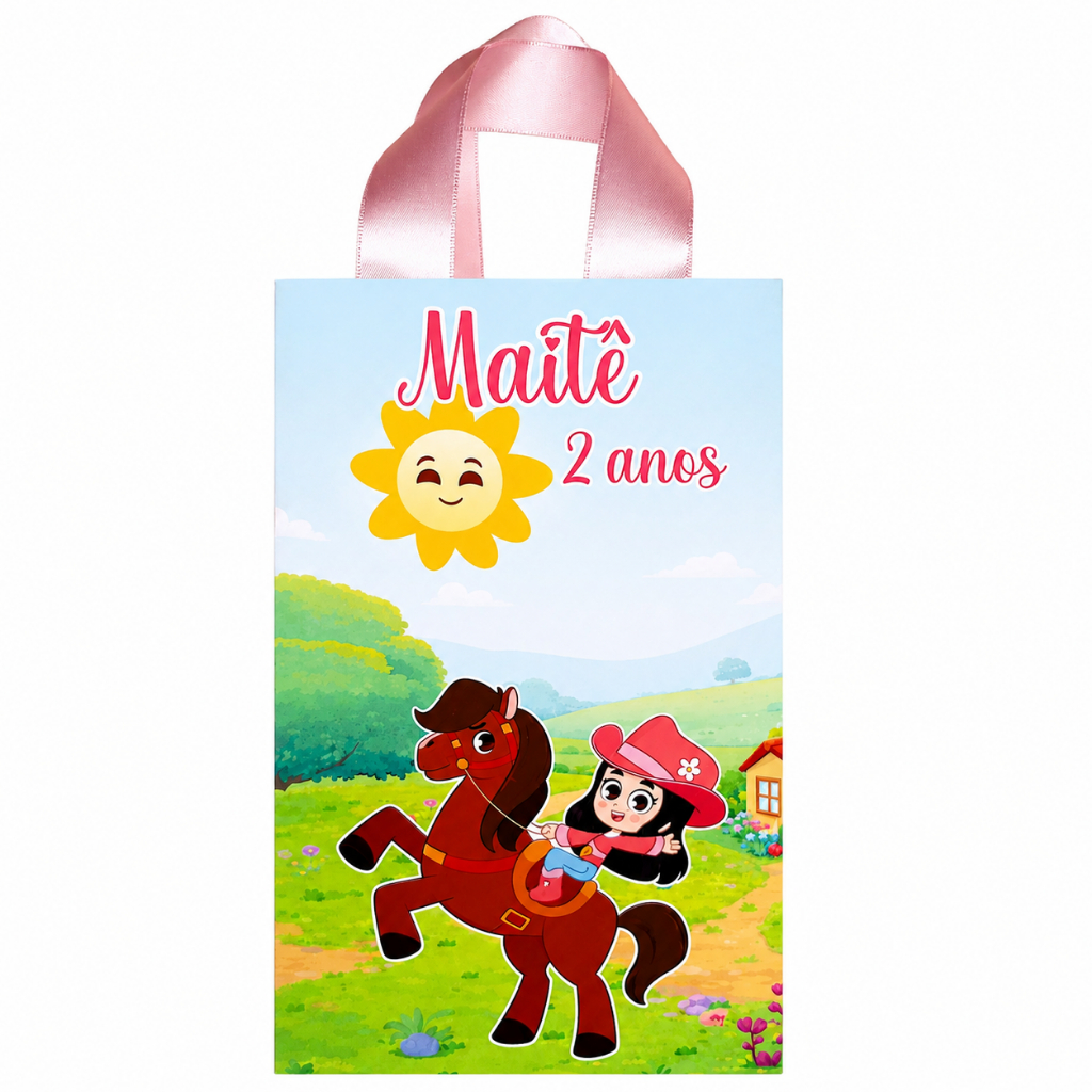 Sacolinha personalizada boiadeira - lembrancinha festa aniversário