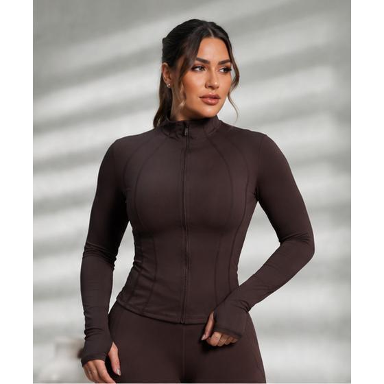casaco dryfit casaquinho ´proteção uv e solar slim termica treino academia feminino luxo ioga