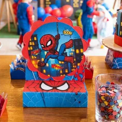 Porta Bis duplo + apliques tema HOMEM ARANHA lembrancinha festa aniversário chá de bebê PEGUE  MONTE