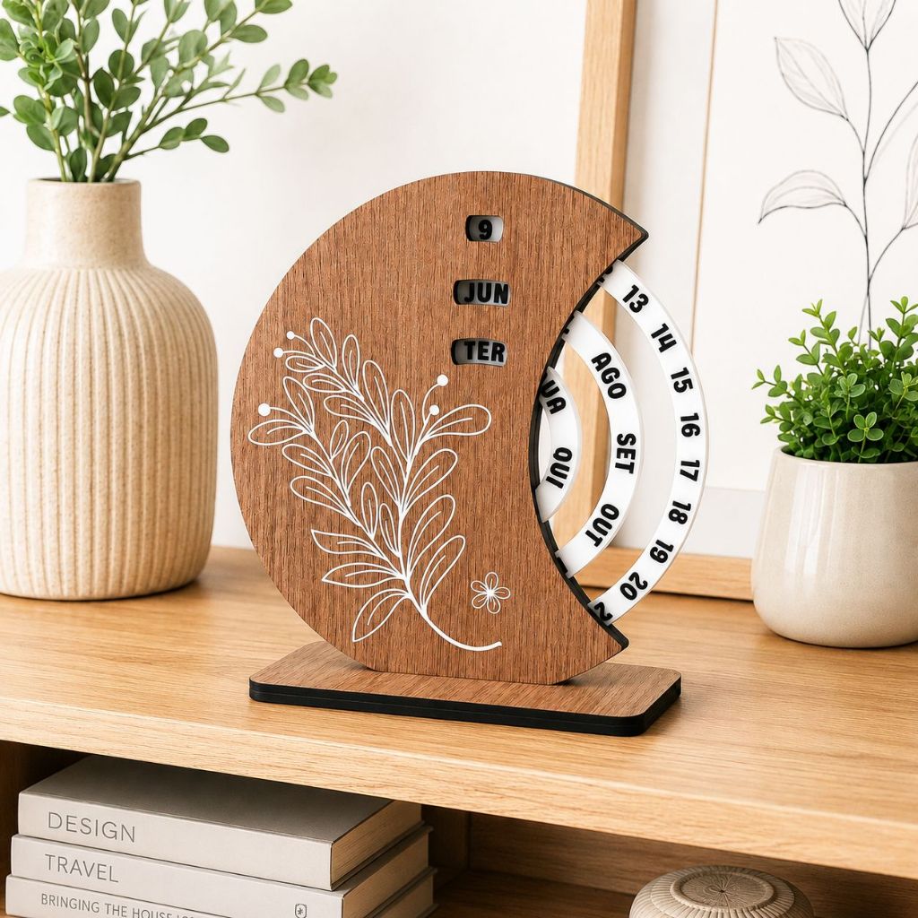 Calendário De Mesa Perpétuo Circular Decoração