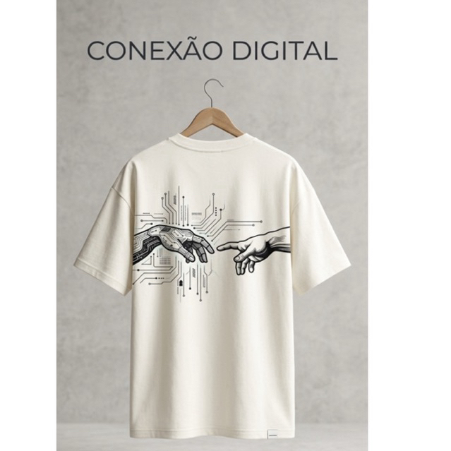 Camiseta Streetwear Oversized Masculina Algodão Premium Estampa Costas Minimalista Camisa Casual Aesthetic Tendência