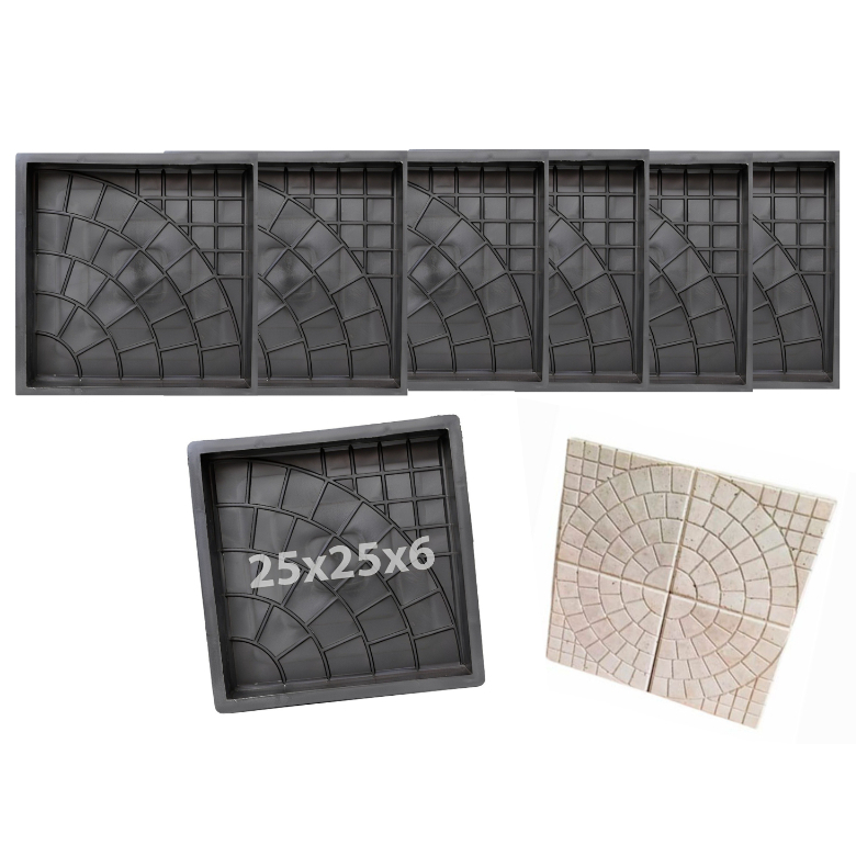 Forma Para Pisos Intertravado 1 Und Trabalhada 25x25x6 Desenho Espiral Paver Drenante Ecologico Grama Tatil Resistente