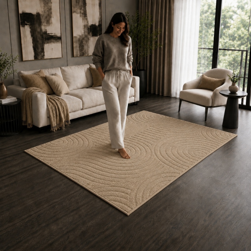 Tapete Sala 1,00x1,50 Alto Relevo Moderno Premium Macio Antiderrapante Quarto Decorativo · foto 2