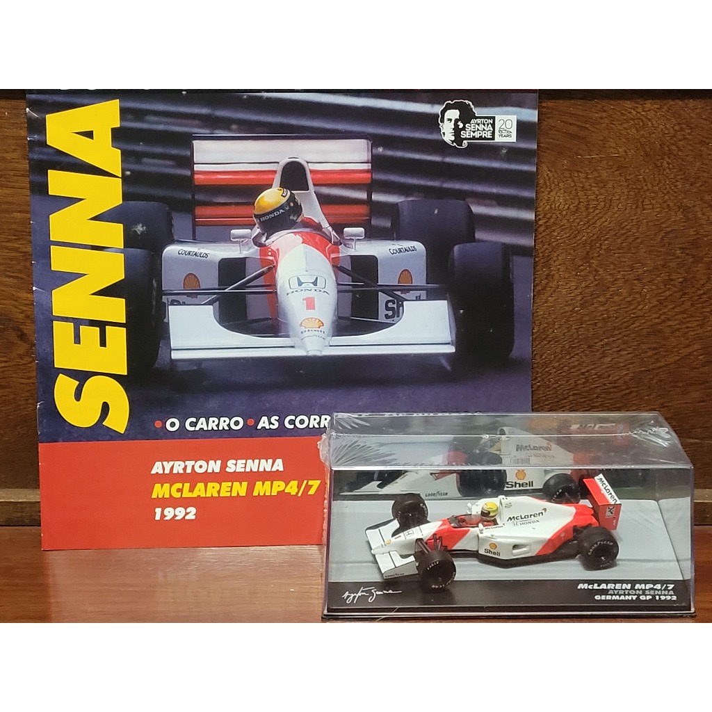 Ayrton Senna McLaren MP4/7 1992 - Coleção Lendas Brasileiras do Automobilismo F1 - Carrinho Miniatura 1/43