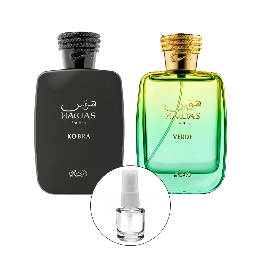Kit 2 Perfumes Hawas Kobra e Hawas Verde EDP Rasasi Árabe