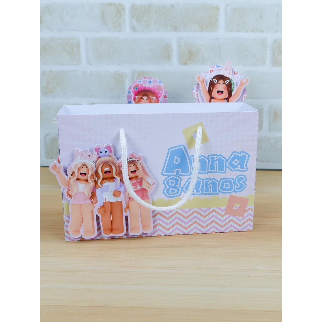 Lembrancinha Sacolinha Roblox Personalizada – Aniversário Infantil Menina