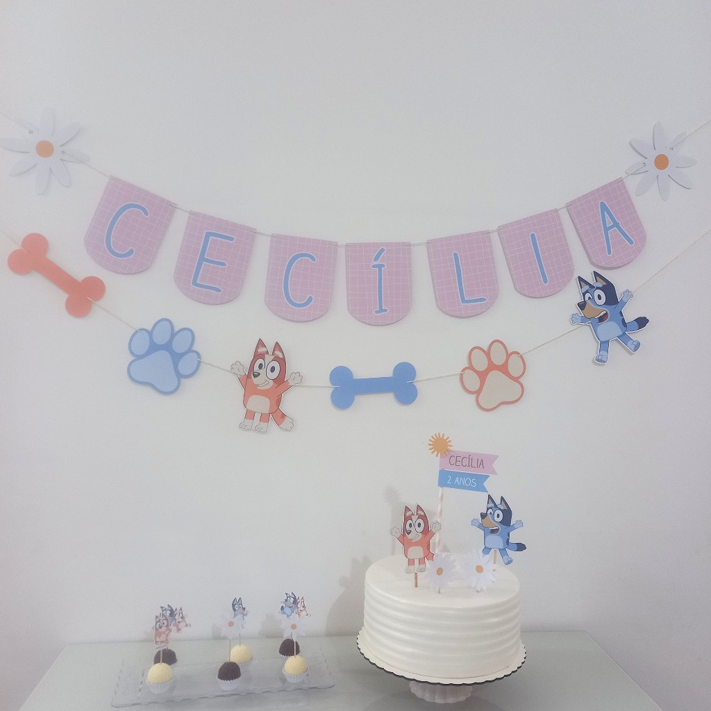 Kit festa Bluey (só um bolinho) decoração festa infantil Bluey personalizados Bluey festa infantil decoração Bluey