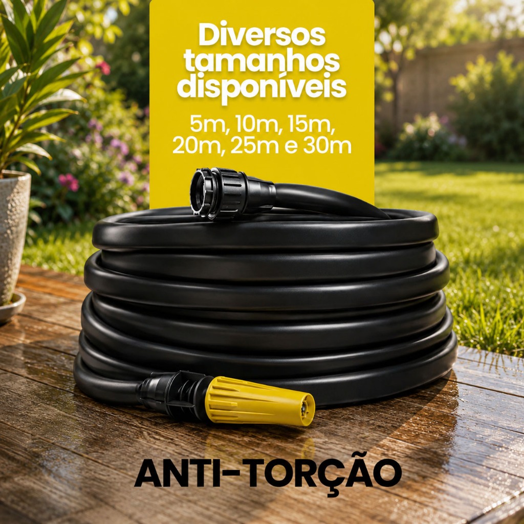 Mangueira De Jardim Chata Esguicho Reforçada Resistente Antitorção Jardinagem — imagem 2 de 2