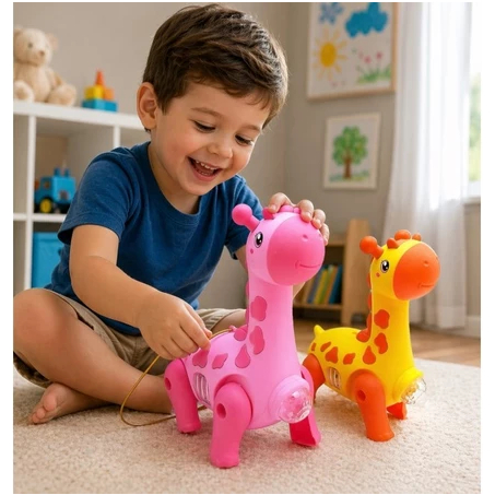 Brinquedo Girafa Elétrico Com Som Luz E Movimento Brinquedo Animal