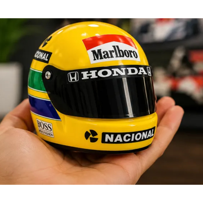 Mini Capacete Ayrton Senna Para Mesa Escritório E Setup