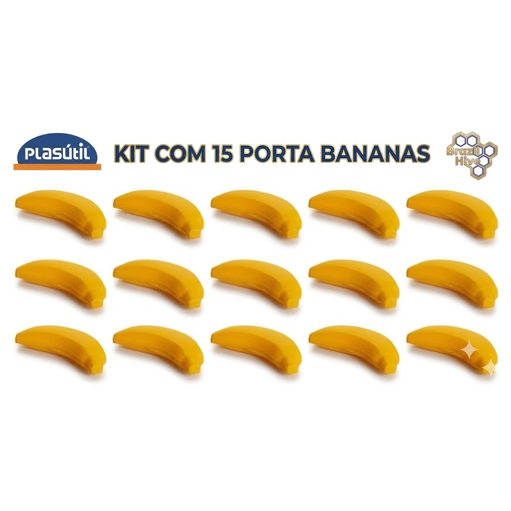 KIT COM 15 POTES PORTA BANANA PROTETOR PORTA MIX PLASÚTIL PARA MOCHILAS E LANCHEIRAS