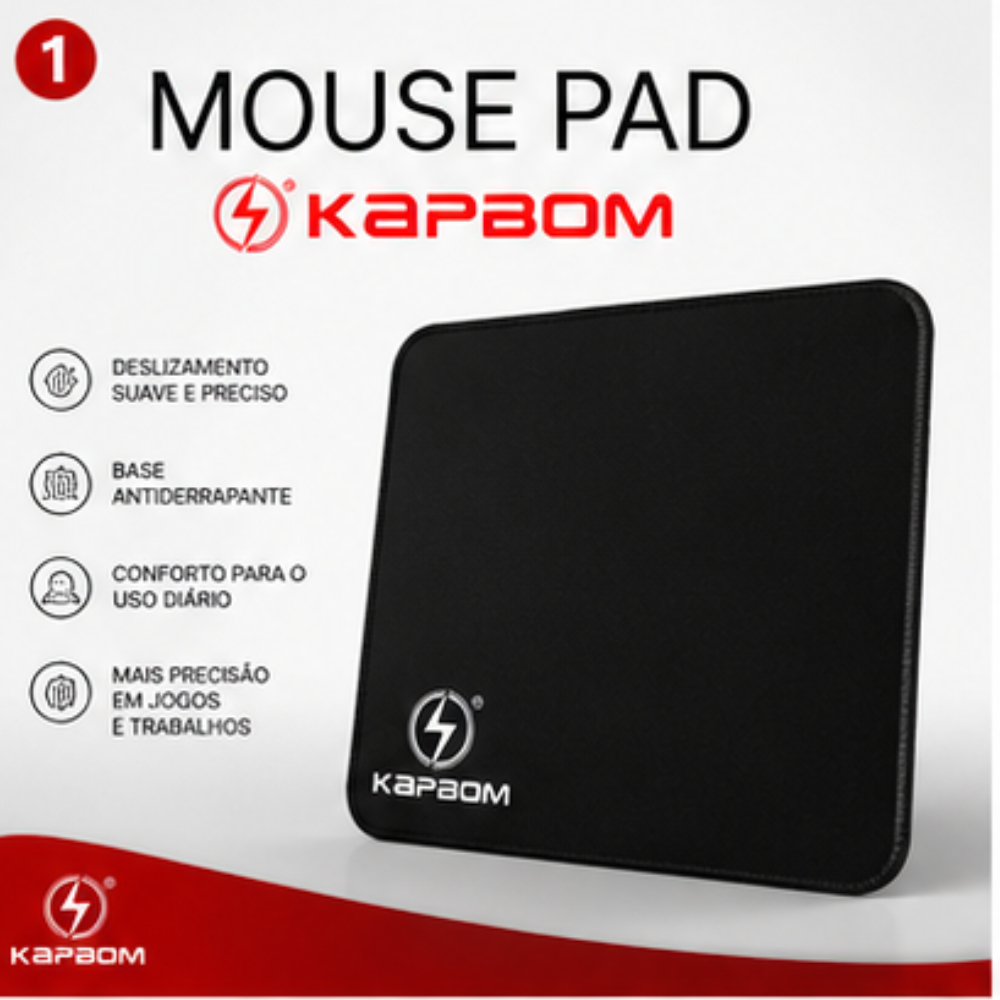 Mouse Pad Kapbom Standard Premium Anti derrapante ORIGINAL 27x22cm 3mm