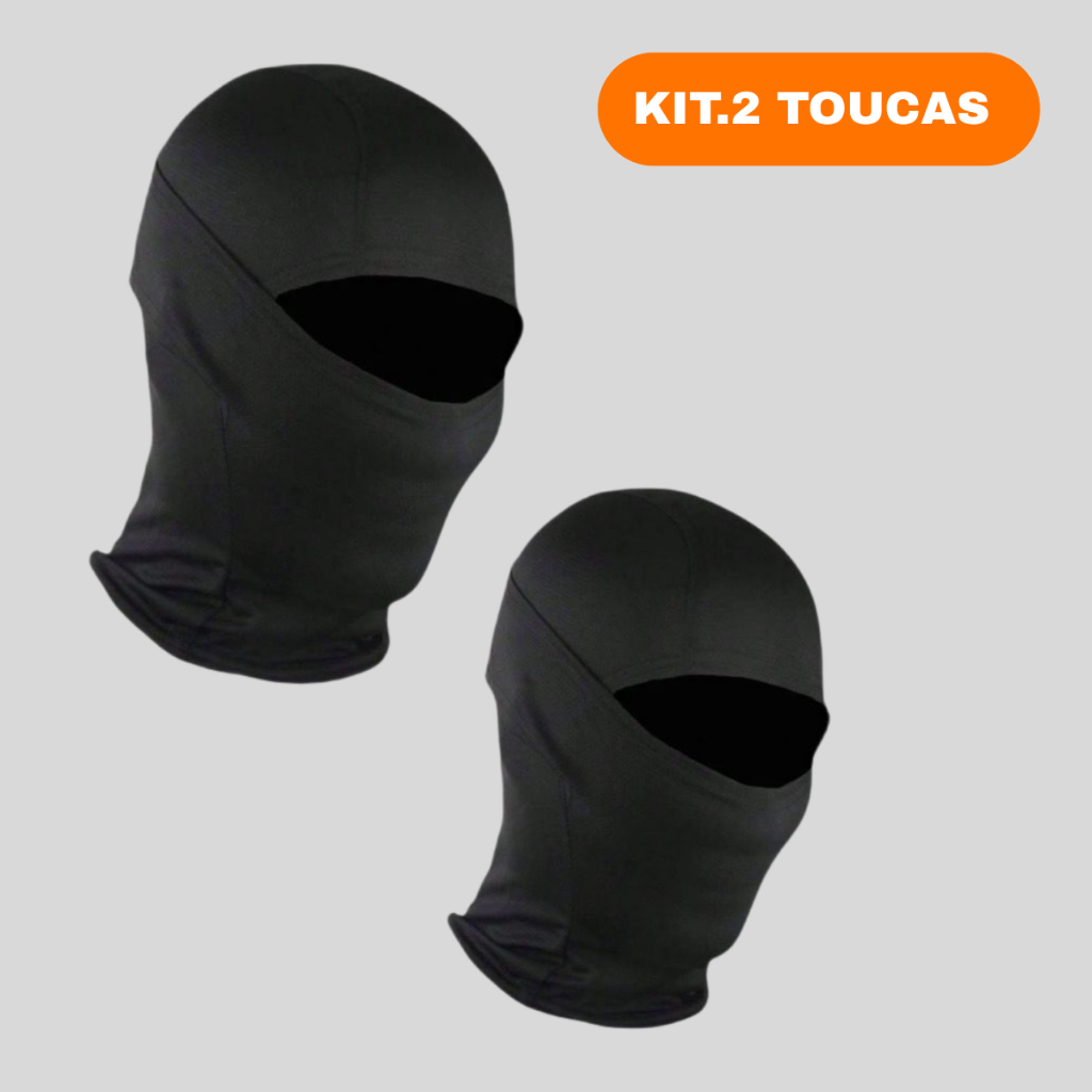 Kit 2 Balaclava Touca Ninja Peluciada Térmica Unissex Máscara Respirável Para Motocicleta Malha De Secagem Rápida