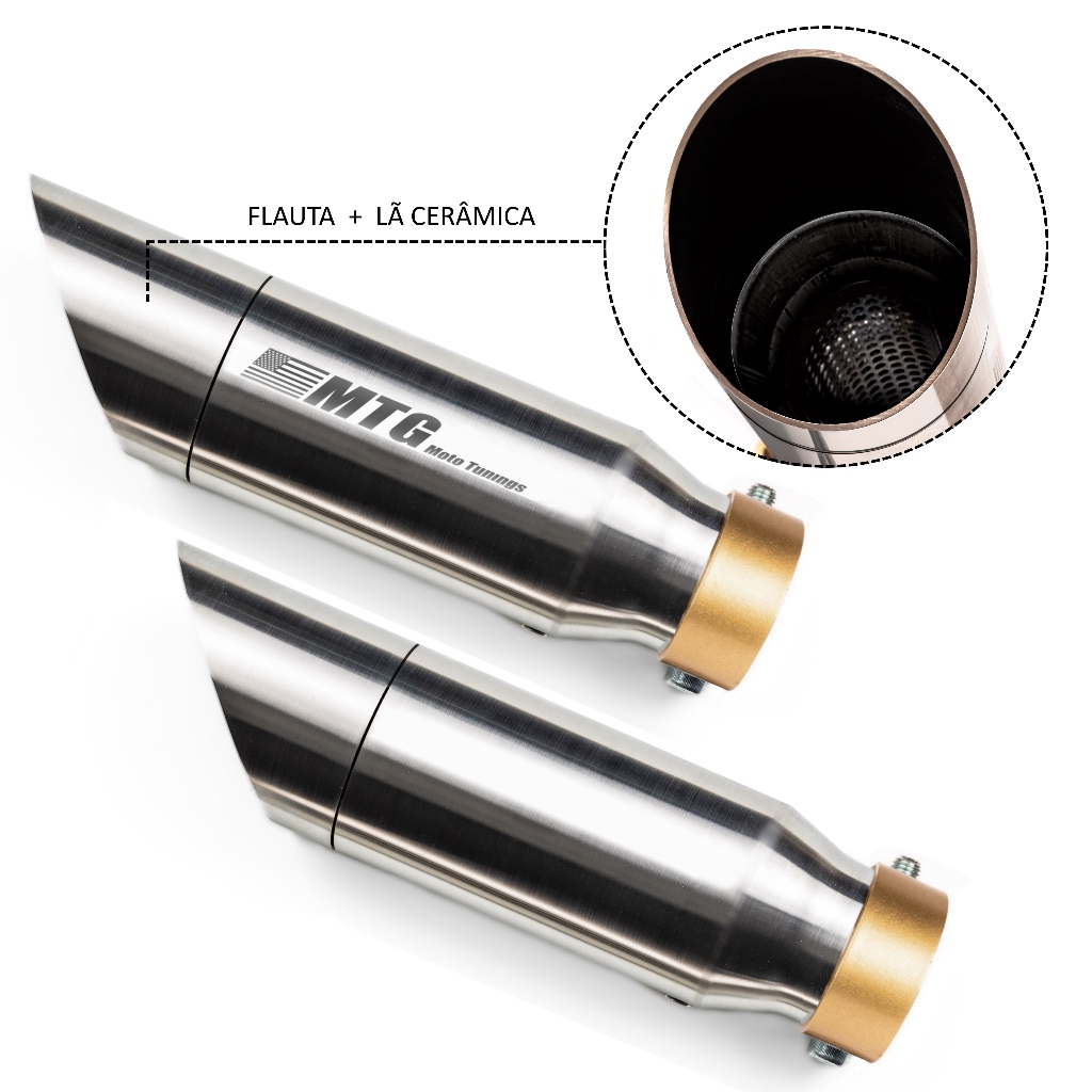 Par ponteira esportiva INOX - Harley 883/Iron/Sportster/Heritage/Deluxe/Softtail/ FatBoy