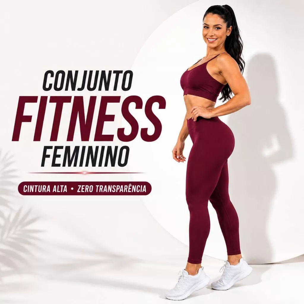 Conjunto Calça Legging e Cropped - Conjunto Fitness Academia feminino (Sem Transparência) — imagem 1