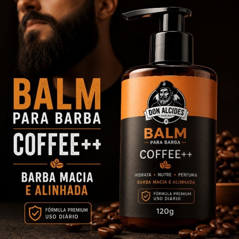 Balm Don Alcides Coffee++ 120g Para Barba Hidratação Maciez Crescimento Aroma Café Masculino