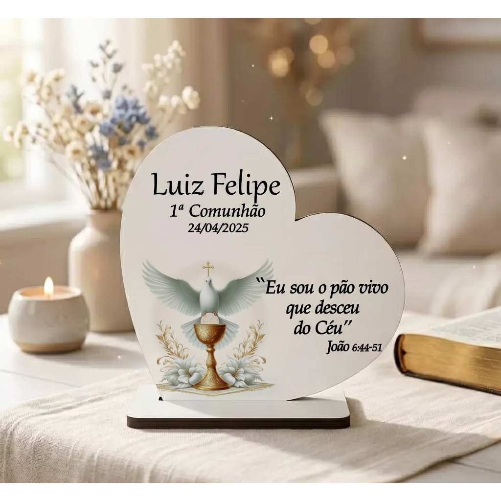 12 Lembrancinhas Primeira Eucaristia/Comunhão Oração Consagração festa igreja Crisma nome personalizado