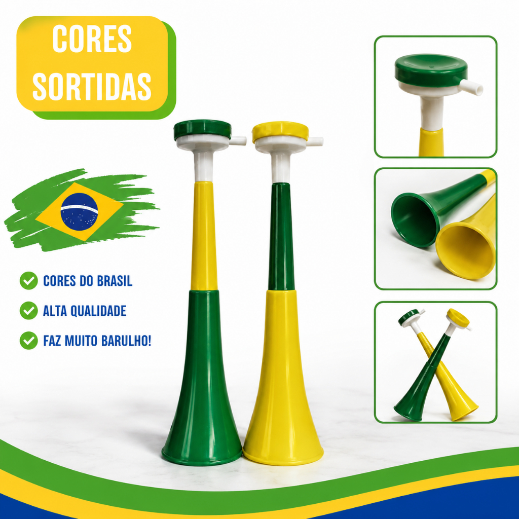 Corneta Brasil Torcida Copa do Mundo Barulhenta Verde Amarela Buzina Estádio Futebol
