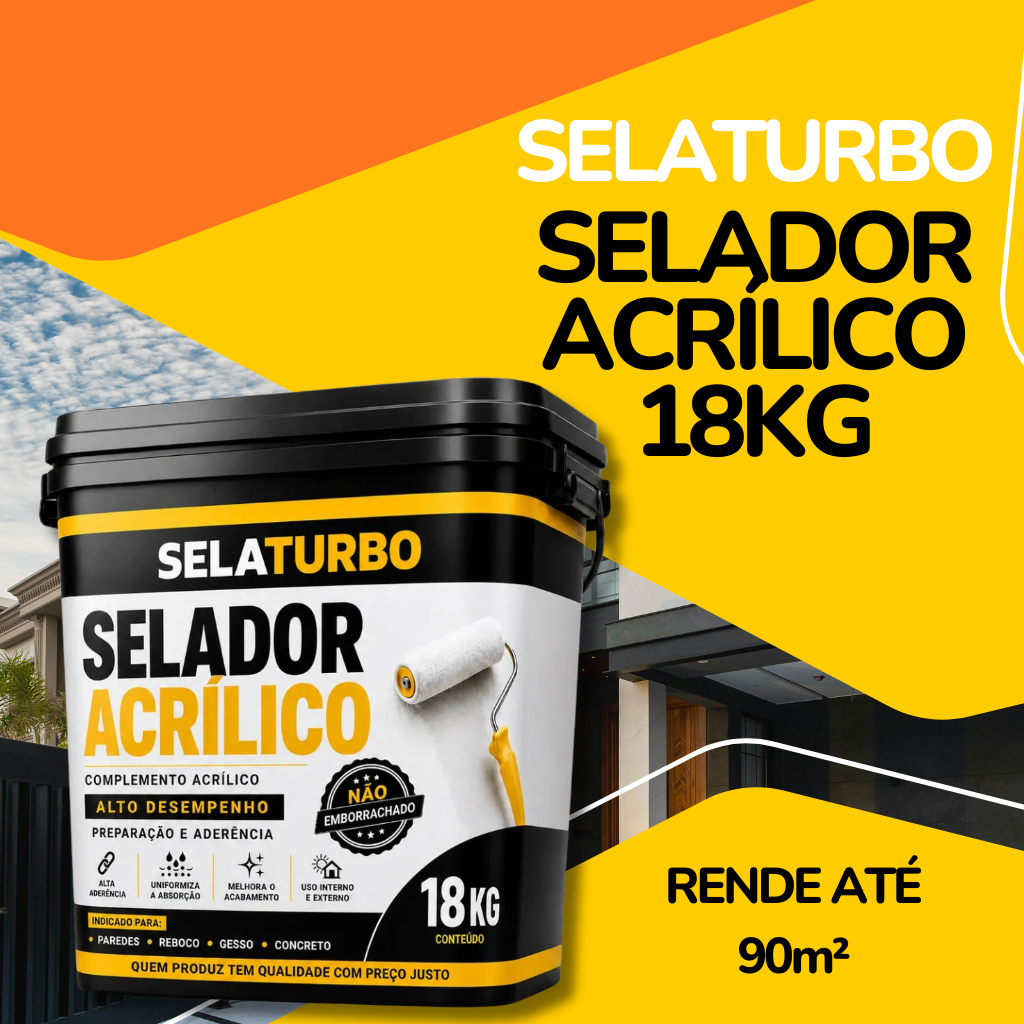 Selador Acrílico Selaturbo 18kg Uniformiza A Superfície E Evita Desperdício De Tinta