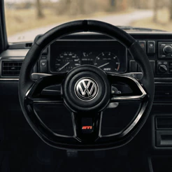 Volante Esportivo Gti Preto Para Novo Golf Fox Spacefoxx Crossfox Jetta