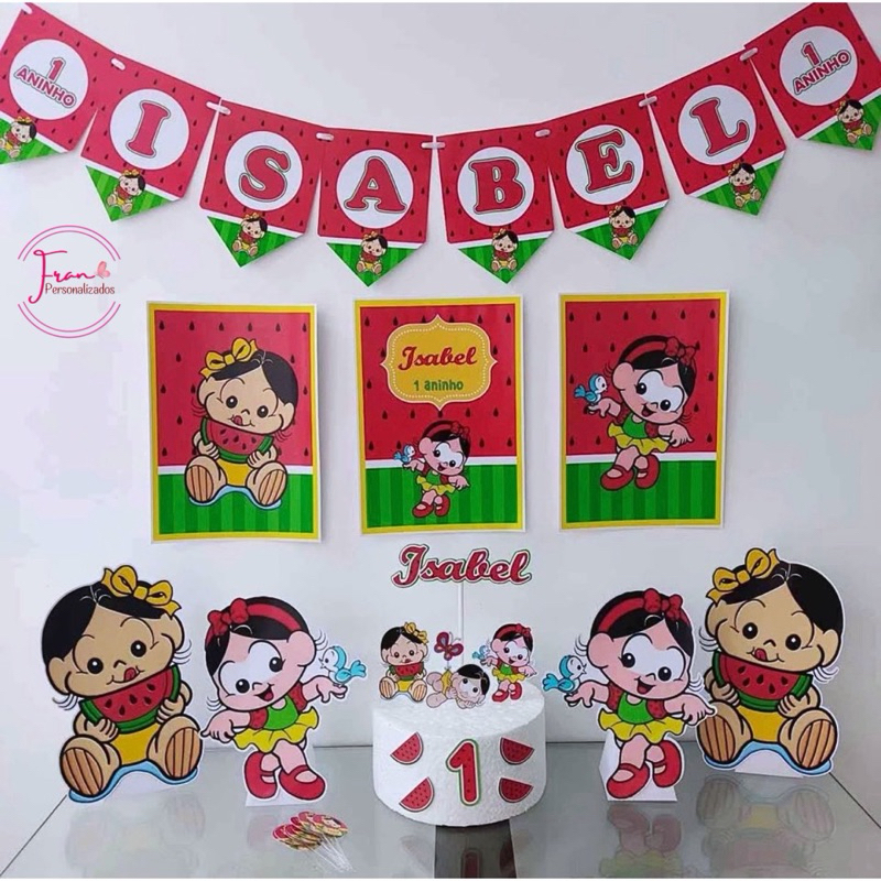 Kit festa só um bolinho Magali Baby - Decoração aniversário - festa infantil - Mêsversário