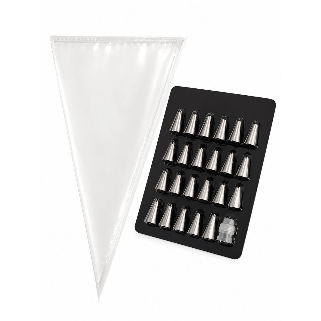 Kit Confeiteiro 24 Bicos Confeitar Bolo Doce + Saco 35cm Confeitaria