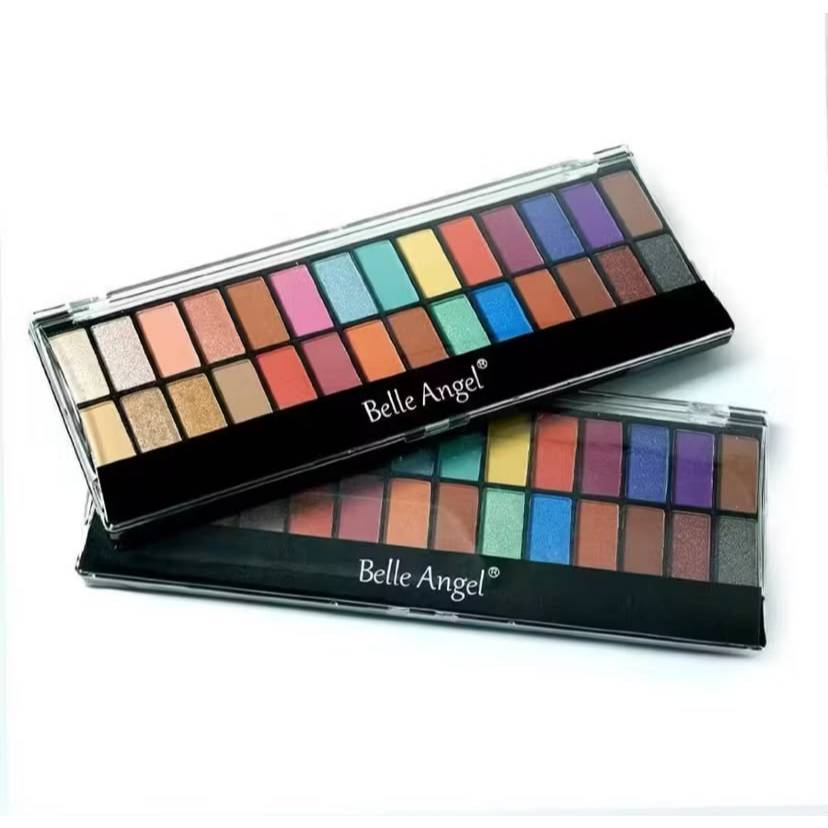 Paleta de Sombras Belle Angel 28 Cores Coloridas e Neutras Alta Pigmentação com Aplicador Belle Angel