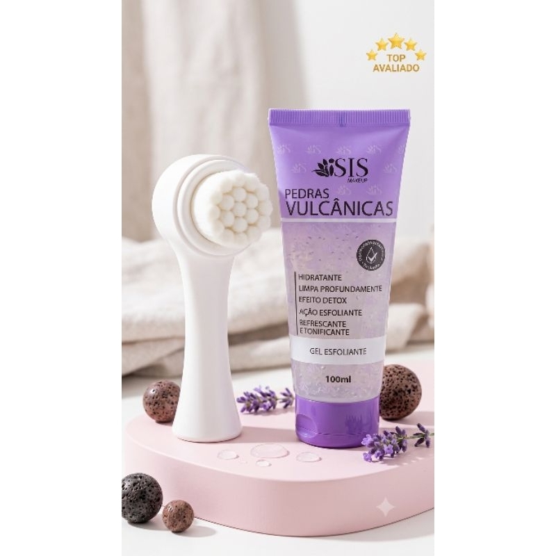Kit Gel Esfoliante 100ml + Escova de Limpeza Facial Manual