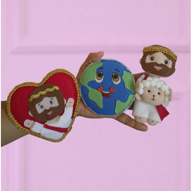 kit combo broches Missões, coração com Jesus e Jesus o bom pastor.
