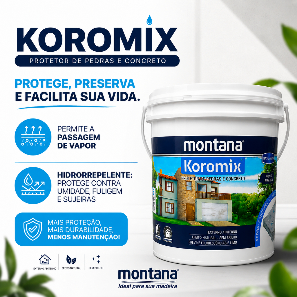Impermeabilizante de Concreto e Pedras Hidrofugante Koromix Montana Protege Pedr