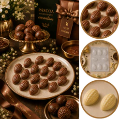 1~10 Forma Simples Ovo Fantasia Cód. 216 em Acetato BWB Para Bombom de Chocolate e Confeitaria Páscoa (CHOCO)