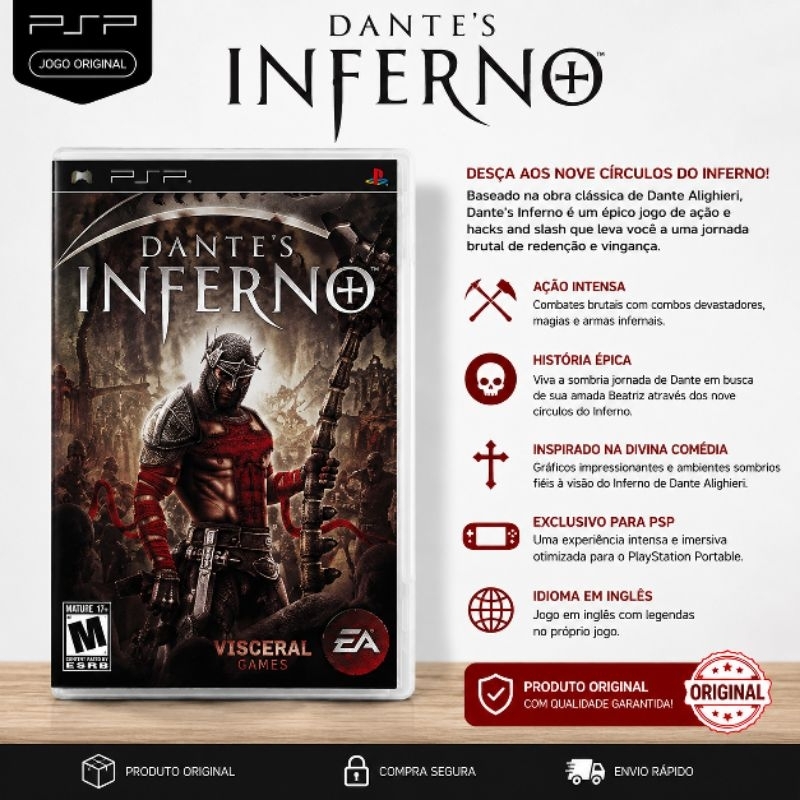 Dante's Inferno PSP Origina l Raro para Colecionadores | Mídia Física | Excelente Estado