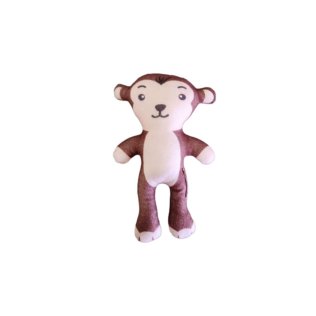 Brinquedo Bichinho Pelucia Macaco 20 cm para Pet com Chocalho