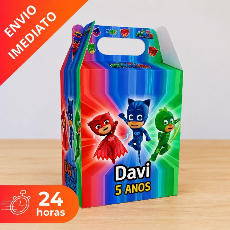 Caixa Maletinha Personalizadas PJ Mask  / Lembrancinha / Festa Infantil / Aniversário