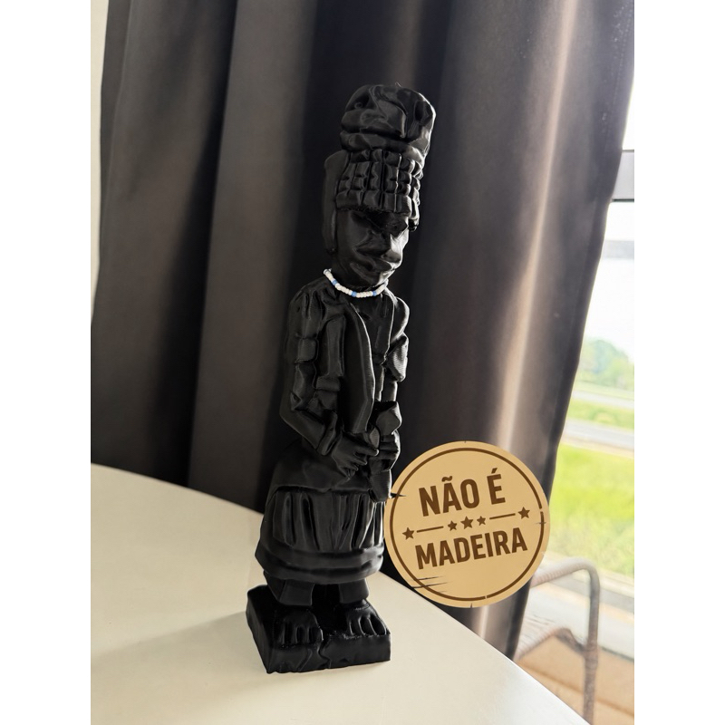 Oxaguian | Escultura Imagem Africana Impresso 3D - Ere Orisa Òsògìyán | Umbanda Candomble 25cm *NÃO É MADEIRA*