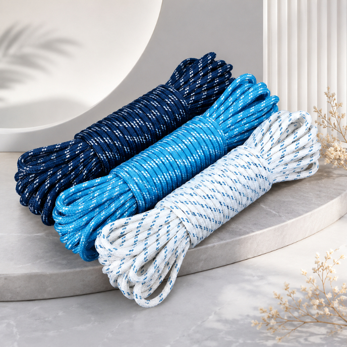 Kit 2 ou 3 Cordas de Nylon 5 mm com 10 Metros Cada, Cores Sortidas para Varal, Casa, Camping e Amarração